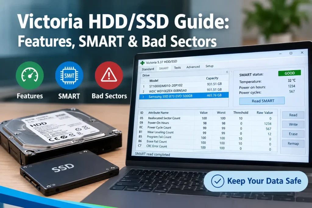 Victoria HDD/SSD Guide: Features, SMART & Bad Sectors