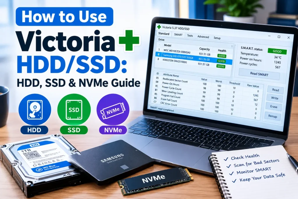 How to Use Victoria HDD/SSD: HDD, SSD & NVMe Guide