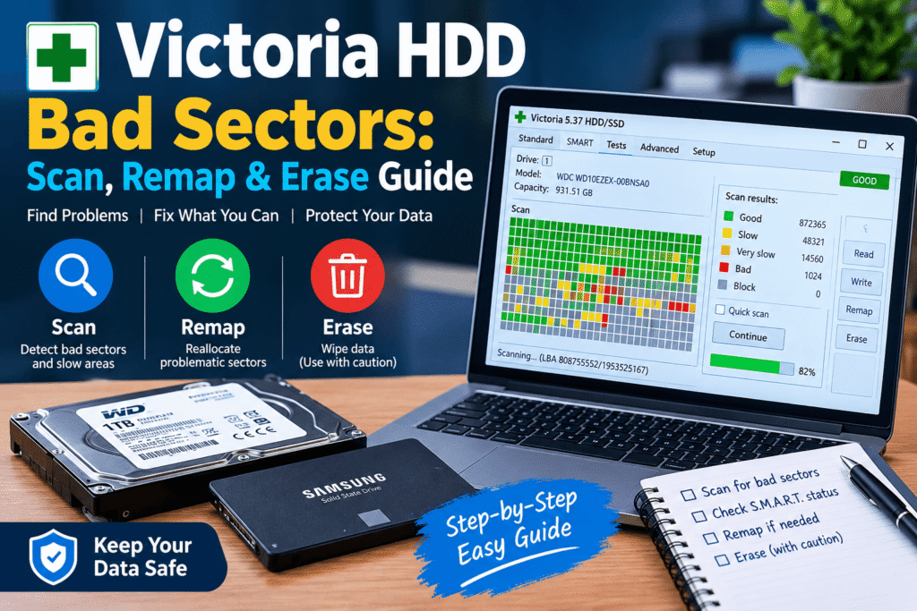 Victoria HDD Bad Sectors: Scan, Remap & Erase Guide