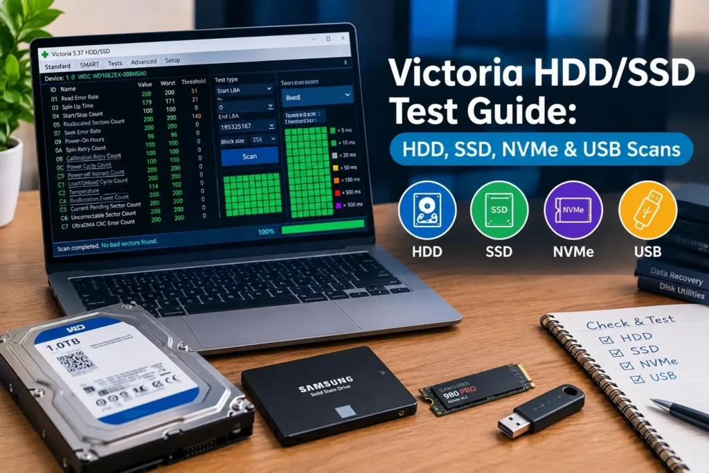 Victoria HDD Test Guide: HDD, SSD, NVMe & USB Scans Copy